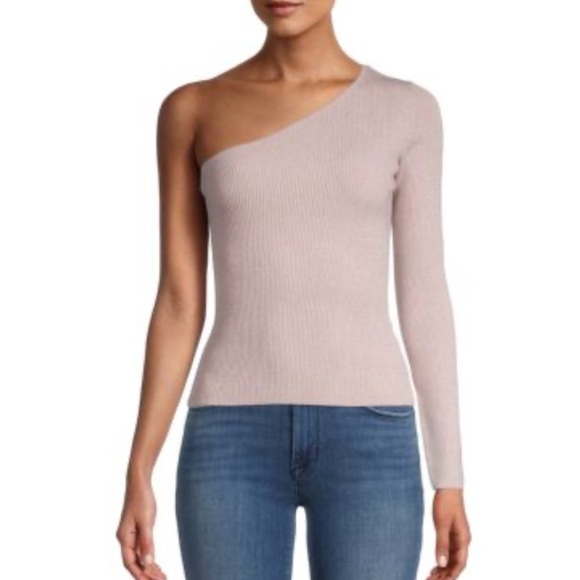 NWT Bailey 44 Anaya Pink Ribbed One Shoulder Top - Picture 1 of 5